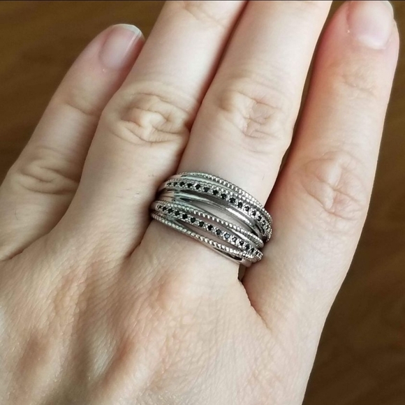 New 925 Silver Onyx Band Wrap Ring for Women - Picture 6 of 8